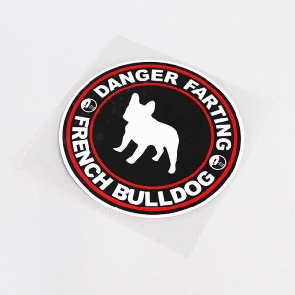 Frenchie World Shop sticker Danger Farting French Bulldog Car PVC Sticker