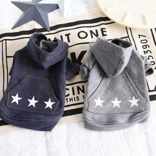 Frenchie World Shop Denim Dog Hoodie Jacket