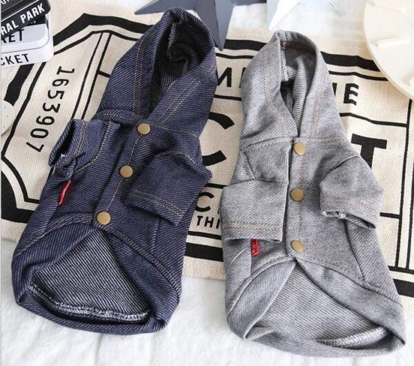 Frenchie World Shop Denim Dog Hoodie Jacket