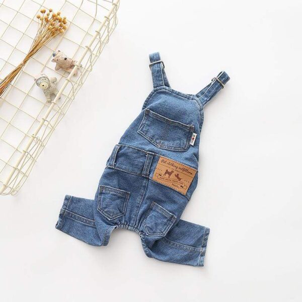 Frenchie World Shop Dog Clothing Blue / L Denim Dog Overalls