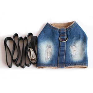 Frenchie World Shop Denim French Bulldog Harness Vest