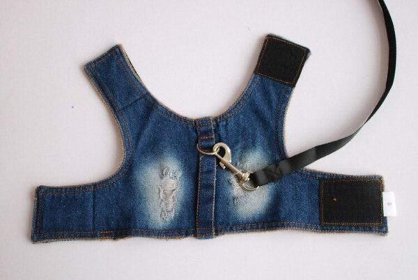 Frenchie World Shop Denim French Bulldog Harness Vest