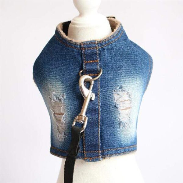 Frenchie World Shop White / L Denim French Bulldog Harness Vest