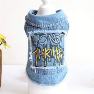 Frenchie World Shop Blue / XS Distressed Denim French Bulldog Vest