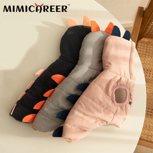 Frenchie World Shop Dog Clothes Cute Cartoon Dinosaurs Creately Jacket Coat Puppy Autumn Winter Softed Suede Warm Pet Sweater Down Coat Costumes