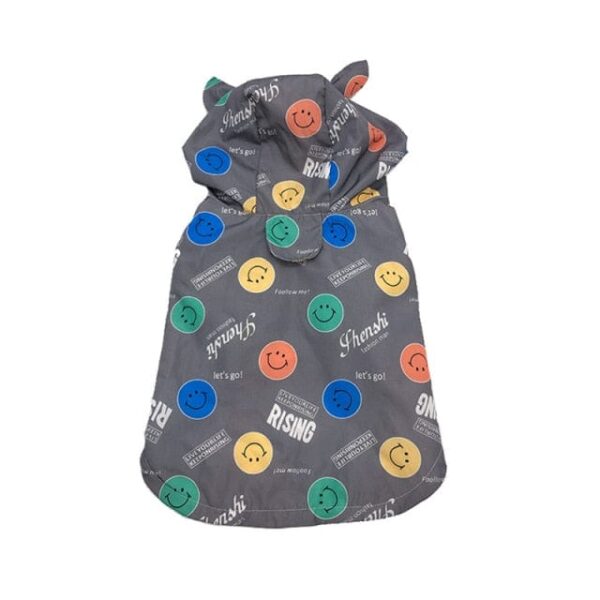 Frenchie World Shop Smile / 28 Dog Clothes Raincoat for Big Dogs Windbreaker French Bulldog Hoodie Waterproof Dog Clothing Jacket Smile Face Pug Bichon Costume