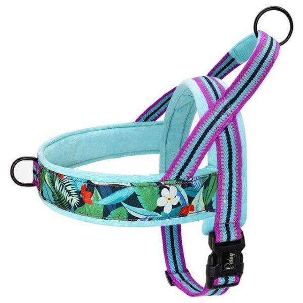 Frenchie World Shop Blue / L Dog Harness Vest No Pull Nylon Reflective Puppy Harnesses For Small Medium Large Dogs Adjustable Outdoor Walking Pet Harness Pug