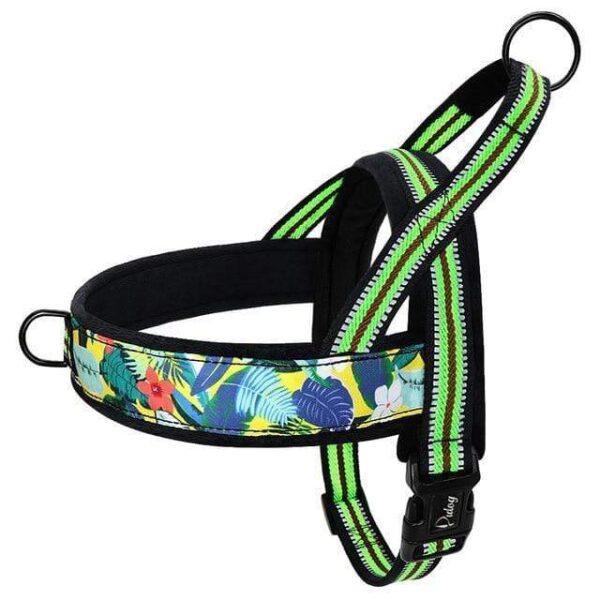 Frenchie World Shop green / L Dog Harness Vest No Pull Nylon Reflective Puppy Harnesses For Small Medium Large Dogs Adjustable Outdoor Walking Pet Harness Pug