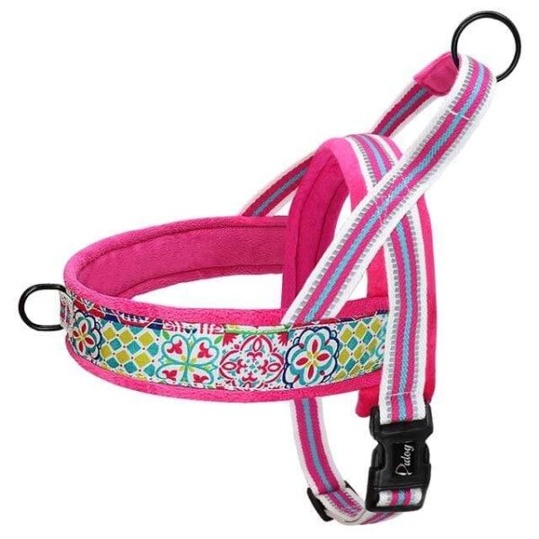 Frenchie World Shop Pink / L Dog Harness Vest No Pull Nylon Reflective Puppy Harnesses For Small Medium Large Dogs Adjustable Outdoor Walking Pet Harness Pug