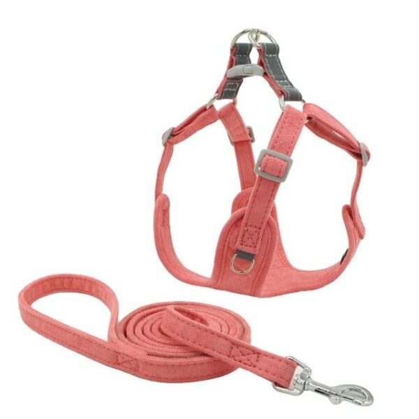 Frenchie World Shop Pink / M / China Dog Harness Vest No Pull Puppy Cat Outdoor Walking Harness Leash Set French Bulldog Collars Pet Supplies For Small Medium Dogs