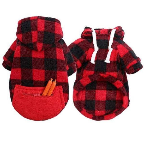 Frenchie World Shop red / L / China Dog Hoodies Plaid Pet Clothes for Small Medium Large Dogs Puppy Coat Big Dog Jackets Sweatshirt Chihuahua Cat Costume Outfits