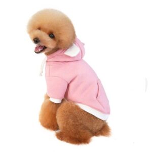 Frenchie World Shop Pink / S Dog Hoodies With Hood Autumn Winter Wear Clothes For Puppy Pet Bear Ear Fleece Sweatshirt for French Bulldog