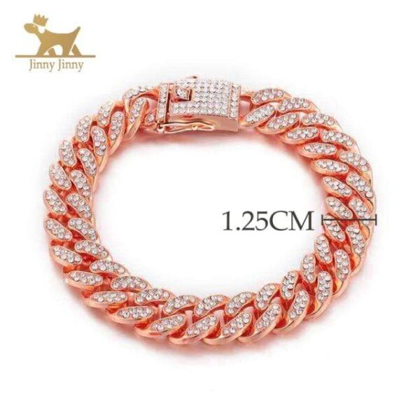 Frenchie World Shop Rose pink / 66CM Dog Jewelry For Dogs，Diamond Gold Dog Collars，Cat Necklace， Puppy Collar Stainless Steel with Diamond Collar for Dogs