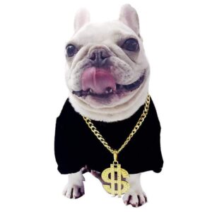 Frenchie World Shop Dollar Gold Plated French Bulldog Necklace