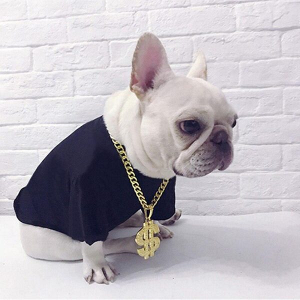 Frenchie World Shop Dollar Gold Plated French Bulldog Necklace