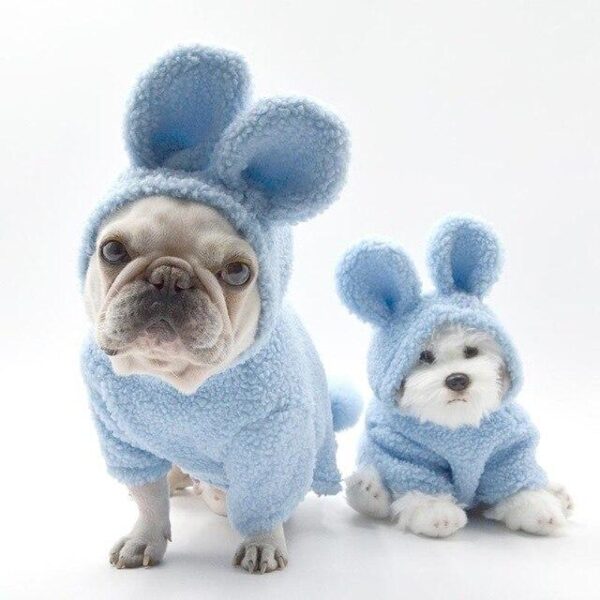 Frenchie World Shop Blue / M Easter Bunny Fleece French Bulldog Hoodie