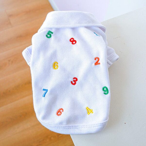 Frenchie World Shop colorful / M Embroidery Letter Dogs Clothes Polo Shirts Dog Clothing Cat Small Breathable Cute Thin Summer White Fashion Cute Pet Products
