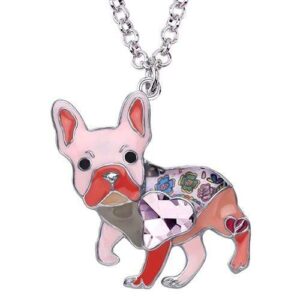 Frenchie World Shop Pink Enamel Alloy French Bulldog Pendant