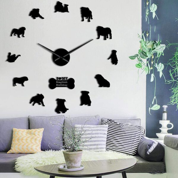 Frenchie World Shop English Bulldog Giant Wall Clock