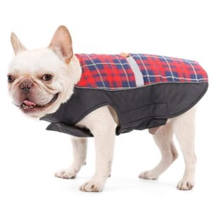 Frenchie World Shop English Plaid Reversible Warm French Bulldog Jacket
