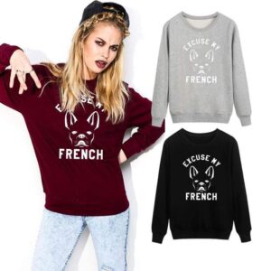 Frenchie World Shop Excuse My French Women Crewneck