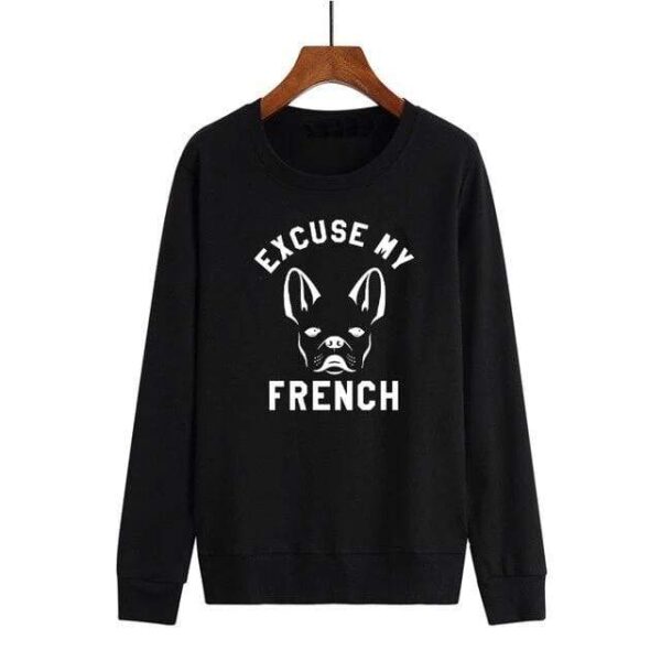 Frenchie World Shop WS0118-black / L Excuse My French Women Crewneck