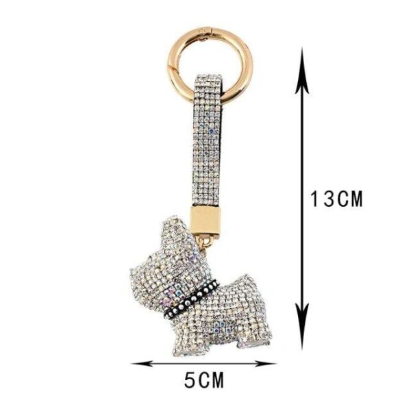 Frenchie World Shop 01 Fashion Punk Full Drill French Bulldog Keychain For Women Rhinestone Dog Key Chain Bag Pendant Jewelry Trinket Men's Car Keyring