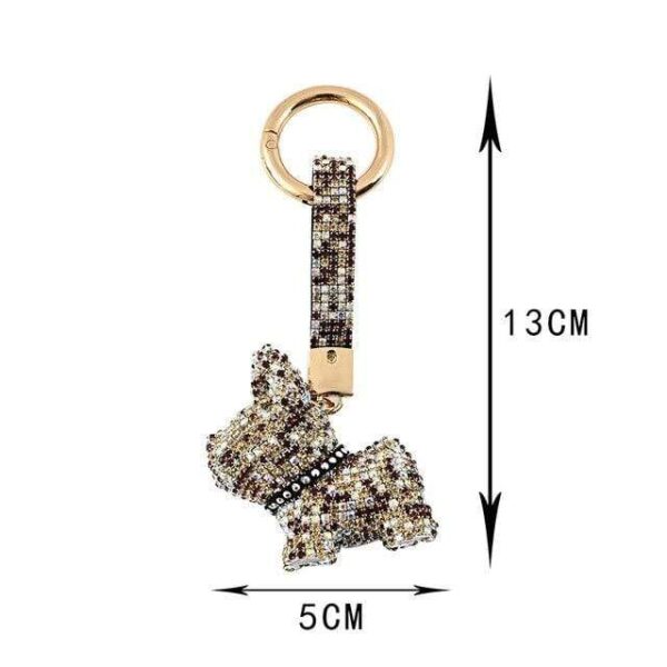 Frenchie World Shop 02 Fashion Punk Full Drill French Bulldog Keychain For Women Rhinestone Dog Key Chain Bag Pendant Jewelry Trinket Men's Car Keyring