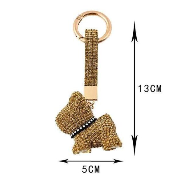 Frenchie World Shop 05 Fashion Punk Full Drill French Bulldog Keychain For Women Rhinestone Dog Key Chain Bag Pendant Jewelry Trinket Men's Car Keyring