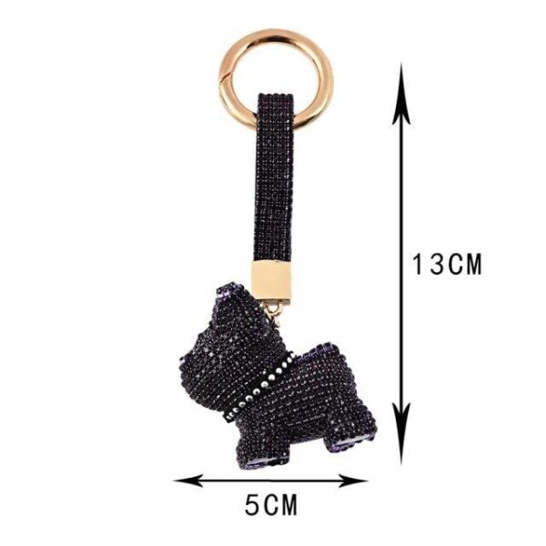 Frenchie World Shop 07 Fashion Punk Full Drill French Bulldog Keychain For Women Rhinestone Dog Key Chain Bag Pendant Jewelry Trinket Men's Car Keyring