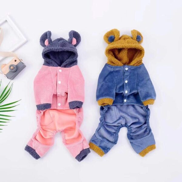 Frenchie World Shop Fleece Teddy-Bear Jumpsuit