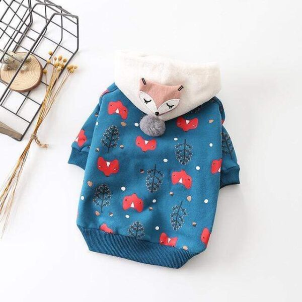 Frenchie World Shop Blue / L Fox Dog Hoodie by Frenchie World