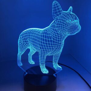 Frenchie World Shop Homeware French Bulldog 3D LED Hologram Night Lamp