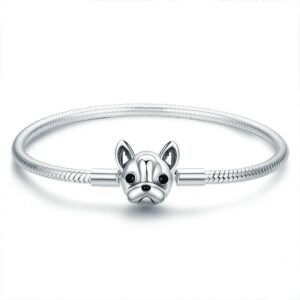 Frenchie World Shop French Bulldog 925 Sterling Silver Bracelet