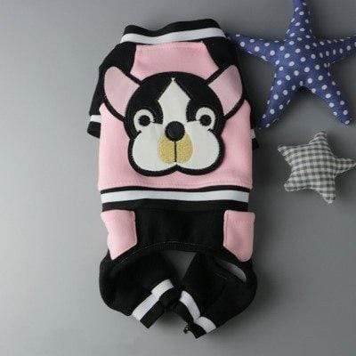 Frenchie World Shop Pink / NO.8 - XS French Bulldog Applique Jumpsuit
