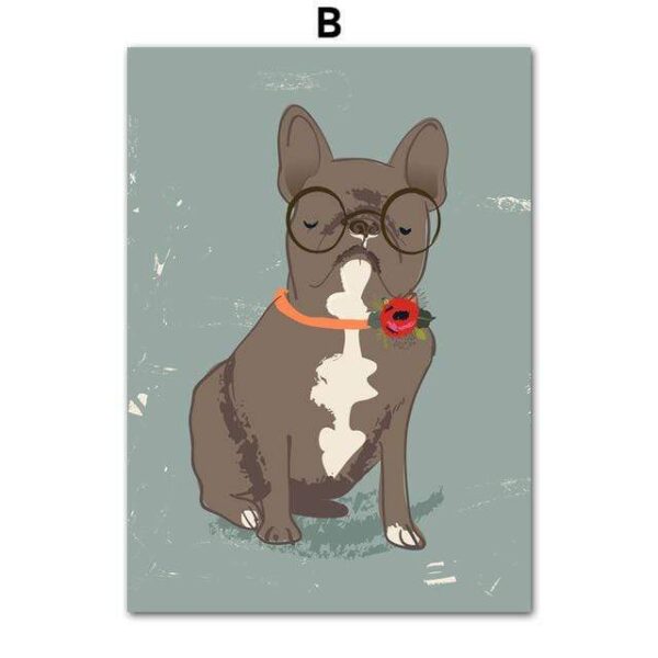 Frenchie World Shop 20X25 cm Unframed / B French Bulldog Art Canvas