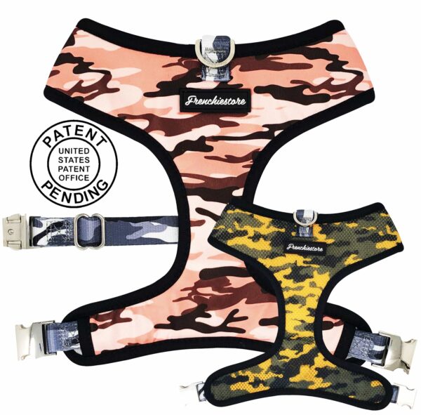 Purple Uranus Leashes, Collars & Petwear French Bulldog Camouflage Reversible Harness