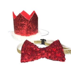 Frenchie World Shop 5 French Bulldog Christmas Bow Tie and Cap Set