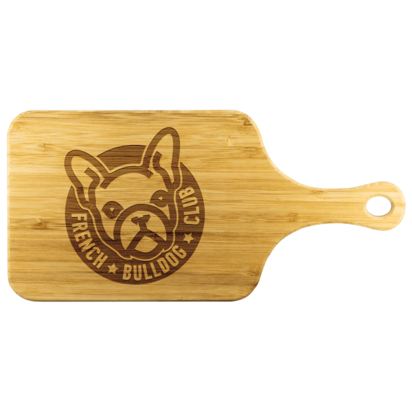 teelaunch Wood Cutting Boards Wood Cutting Board With Handle French Bulldog Club Wood Cutting Board With Handle