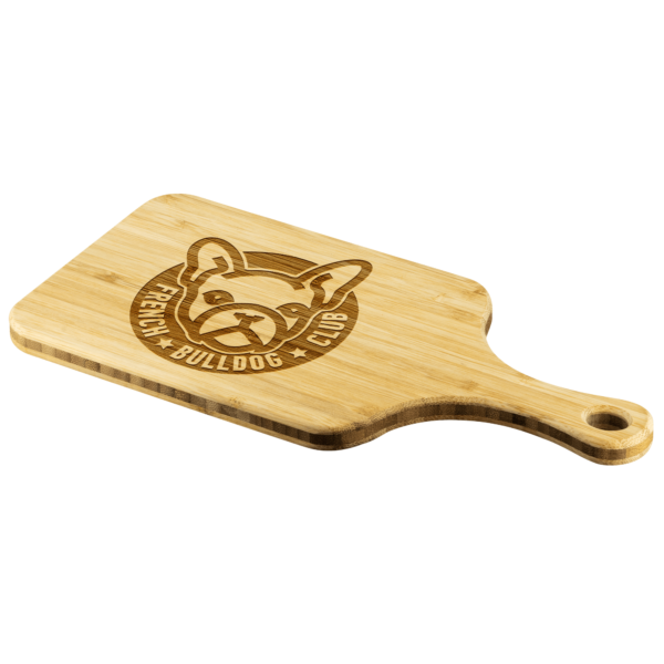 teelaunch Wood Cutting Boards Wood Cutting Board With Handle French Bulldog Club Wood Cutting Board With Handle