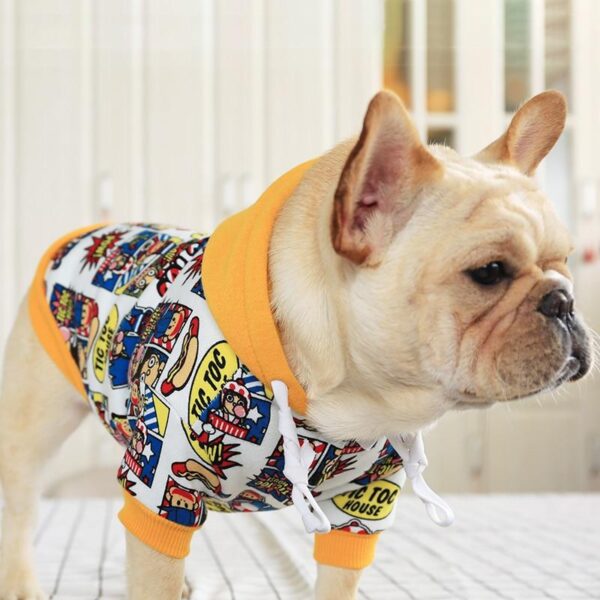 Frenchie World Shop French Bulldog Comic Hooded Sweater