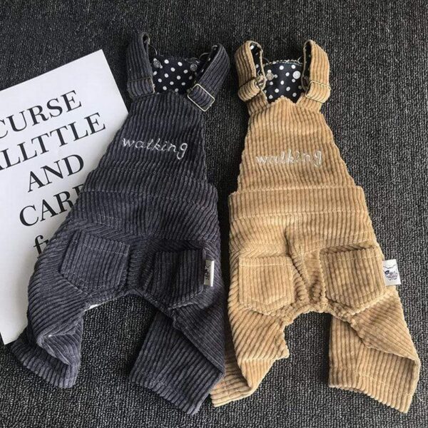 Frenchie World Shop French Bulldog Corduroy Overalls