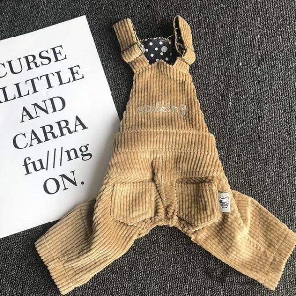 Frenchie World Shop Yellow / L French Bulldog Corduroy Overalls