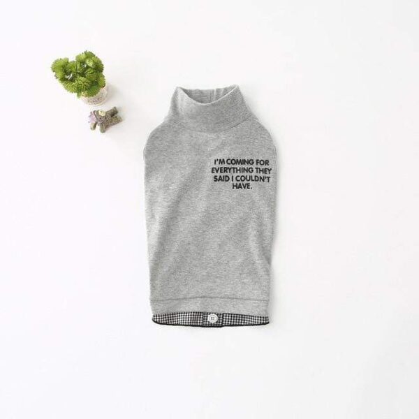 Frenchie World Shop Gray / L French Bulldog Cotton Turtleneck Sweatshirt