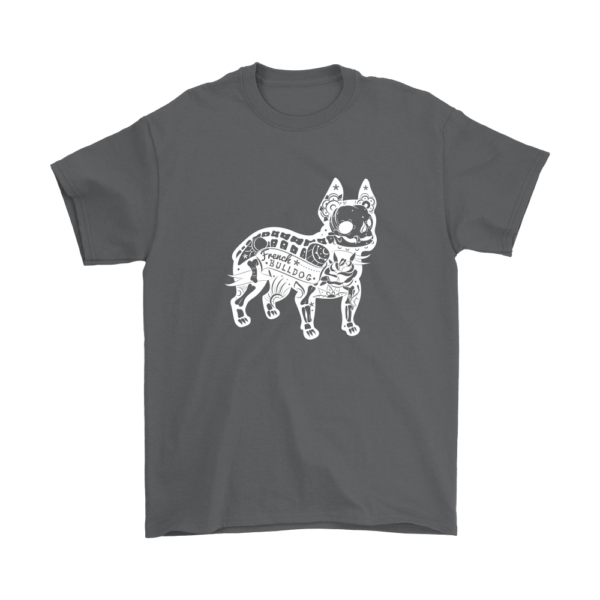 teelaunch T-shirt Gildan Mens T-Shirt / Charcoal / S French Bulldog Deconstruction