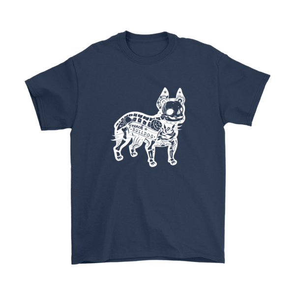 teelaunch T-shirt Gildan Mens T-Shirt / Navy / S French Bulldog Deconstruction