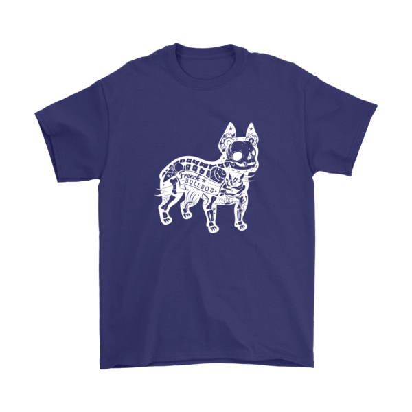 teelaunch T-shirt Gildan Mens T-Shirt / Purple / S French Bulldog Deconstruction