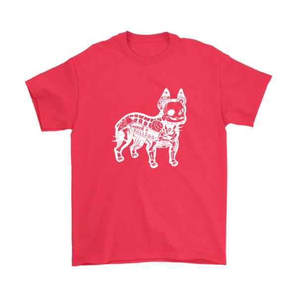 teelaunch T-shirt Gildan Mens T-Shirt / Red / S French Bulldog Deconstruction