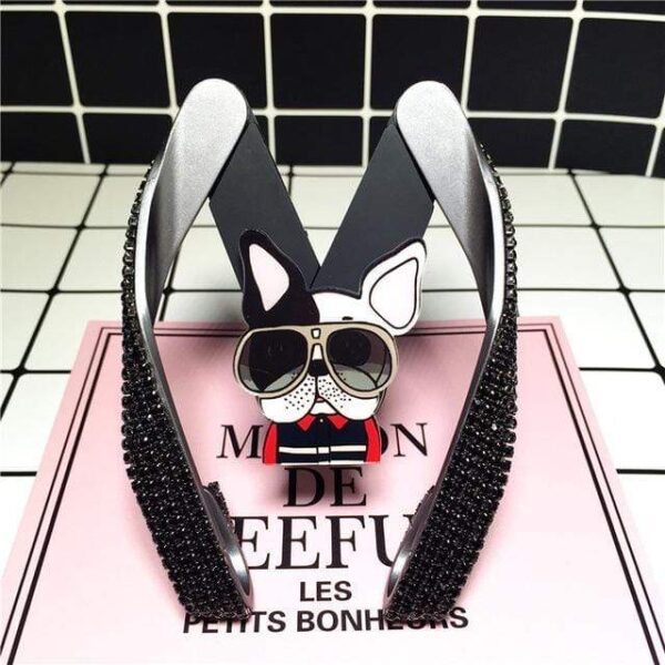 Frenchie World Shop black 01 French Bulldog Diamond Crystal Mobile Car Phone Holder