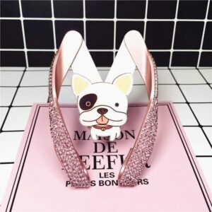 Frenchie World Shop Pink 02 French Bulldog Diamond Crystal Mobile Car Phone Holder